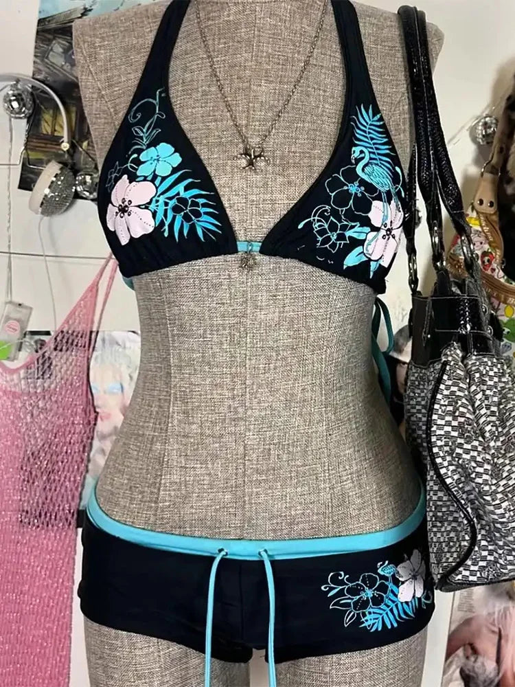 Vintage Flower print Cutie set Bikini