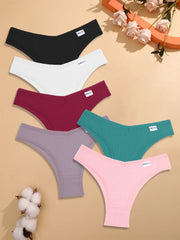 6PCS/Set Cotton Waffle Underwear for Women