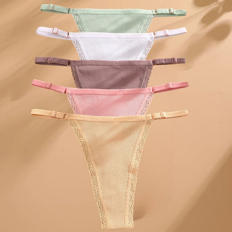 5PCS/Set Sexy G-string Panties Cotton Women's