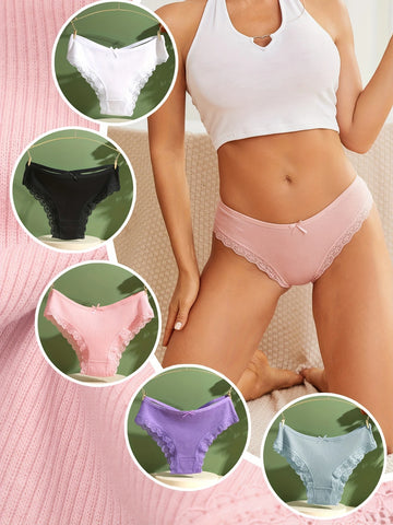 5PCS Women's Cotton Briefs Sexy