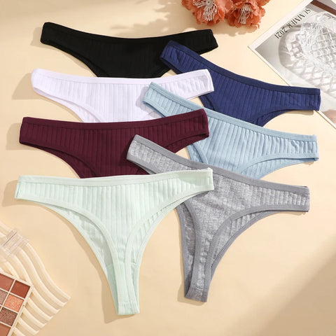 6Pcs/Set Women'S Thongs Panties Female
