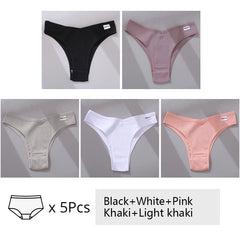 5Pcs/Set Women Cotton Brazilian Panties V