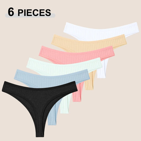 6Pcs/Set Women'S Thongs Panties Female