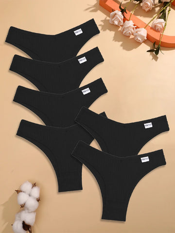 6PCS/Set Cotton Waffle Underwear for Women