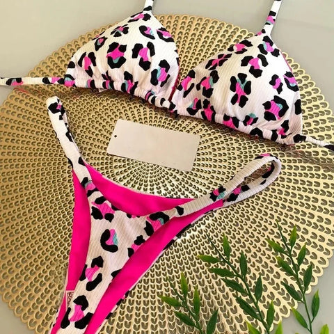 New 2026 Women's Bikini Split Print Swimwear