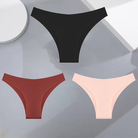 3Pcs Ultra-thin Seamless Women's Panties Sexy