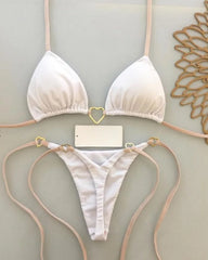 Sexy Halter Solid color Bikini Set Women's Swimsuit Two-piece