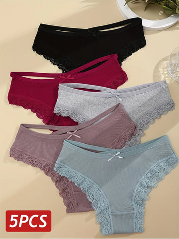 5PCS Women's Cotton Briefs Sexy