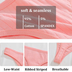 7PCS Women Cotton Striped Thongs