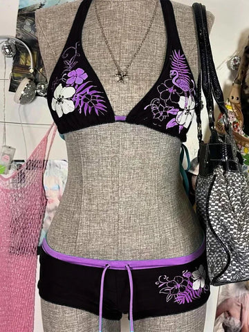 Vintage Flower print Cutie set Bikini