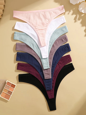 7PCS Women Sexy Cotton G-String Panties