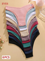 6PCS/Set Cotton Waffle Underwear for Women