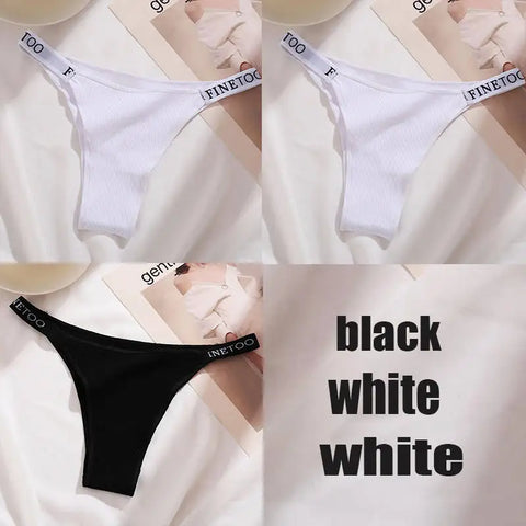 3PCS/Set Cotton Sexy Panties Thong Women's