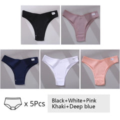 5Pcs/Set Women Cotton Brazilian Panties V