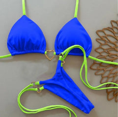 Sexy Halter Solid color Bikini Set Women's Swimsuit Two-piece