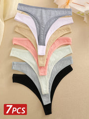 7PCS Women Sexy Cotton G-String Panties