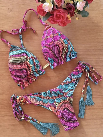Sexy Bikini Floral Print Swimwear String