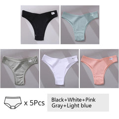 5Pcs/Set Women Cotton Brazilian Panties V