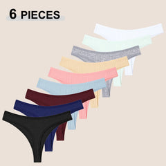 6Pcs/Set Women'S Thongs Panties Female