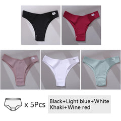 5Pcs/Set Women Cotton Brazilian Panties V