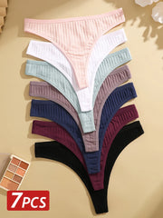 7PCS Women Sexy Cotton G-String Panties