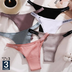 3PCS/Set Cotton Sexy Panties Thong Women's